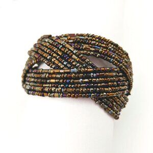 Bohemian Braided Beaded Cuff Bracelet